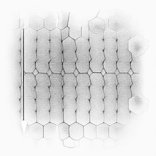 honeycomb sleeve with light shading on one side for a 3d effect tattoo design idea