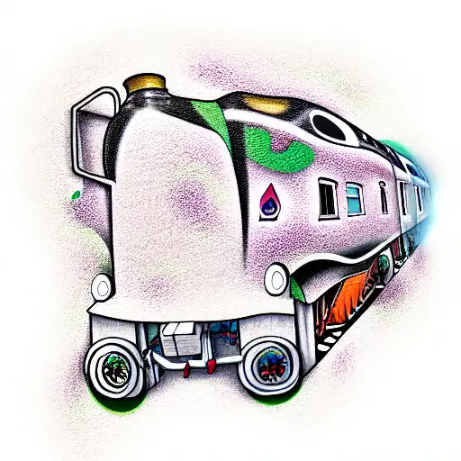 graffiti on a train that reads Bugjr2 tattoo design idea