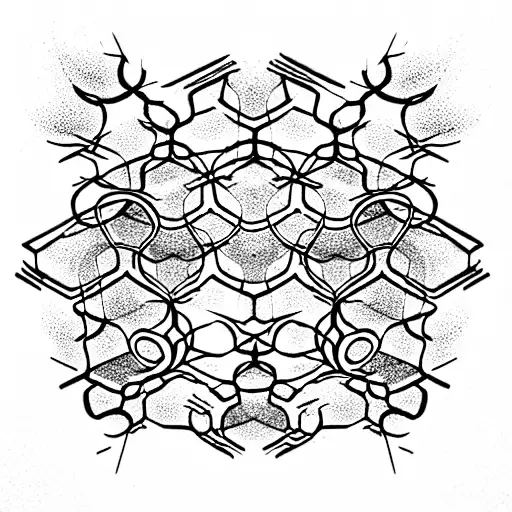 honeycombs, shading on one side, hypnotic tattoo design idea