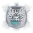 honeycomb sleeve with light shading on one side for a 3d effect tattoo design idea