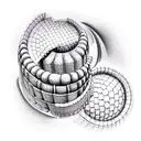 honeycombs, shading on one side, 3d effect tattoo design idea