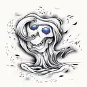 dangerous, ocean waves, psychotic, shading on one side, 3d, hypnotic tattoo design idea