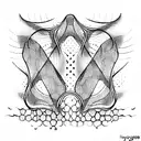 honeycombs, shading on one side, hypnotic tattoo design idea