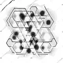 honeycombs, shading on one side, hypnotic tattoo design idea