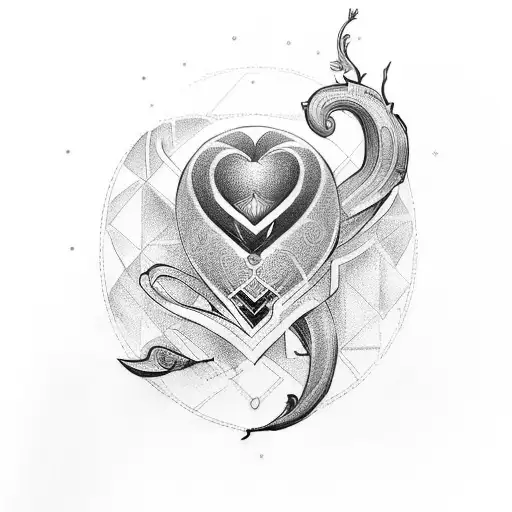 creating a tattoo design that includes a heart with a pulse and the names "Roy" and "Aos" integrated into the design. tattoo design idea