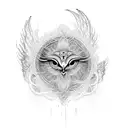 a combination of a phoenix rising, a Celtic dara knot, a lotus and the eye of horus tattoo design idea