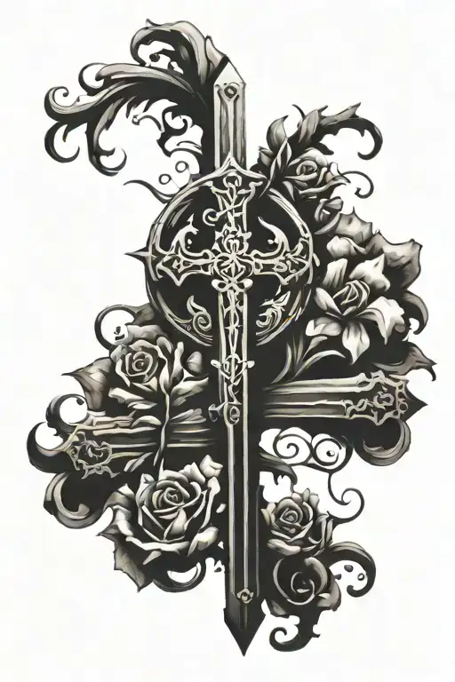 Cross of Lorraine tattoo design idea
