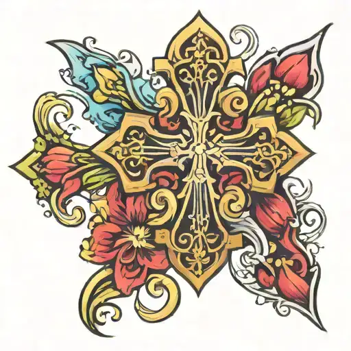 Cross of Lorraine tattoo design idea