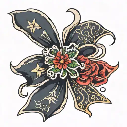 Christmas present bow  tattoo design idea