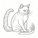Persian cat sitting tattoo design idea