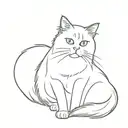 Persian cat sitting tattoo design idea