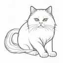 Persian cat sitting tattoo design idea