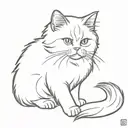 Persian cat sitting tattoo design idea