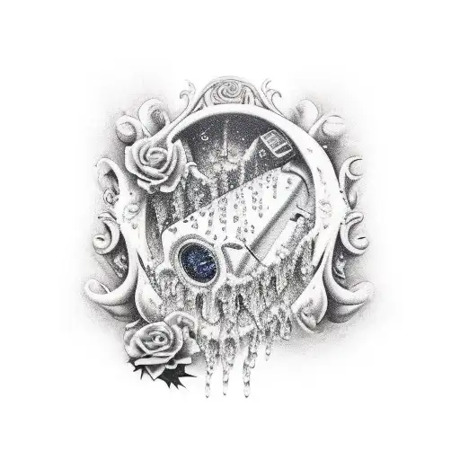 Family blood dripping and turning into whiskey dripping into my coffin tattoo design idea