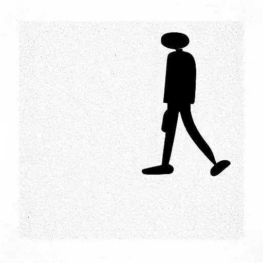 A lone man walking down the street. Happy tattoo design idea