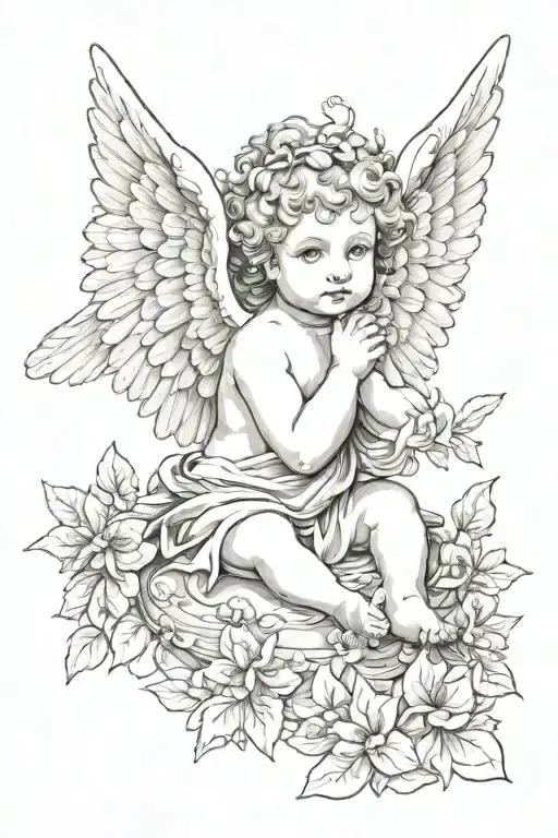 cherub angel tattoo design idea