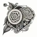 a pause symbol (the 2 rectangles) which is inclosed into 2 halves of a brain tattoo design idea