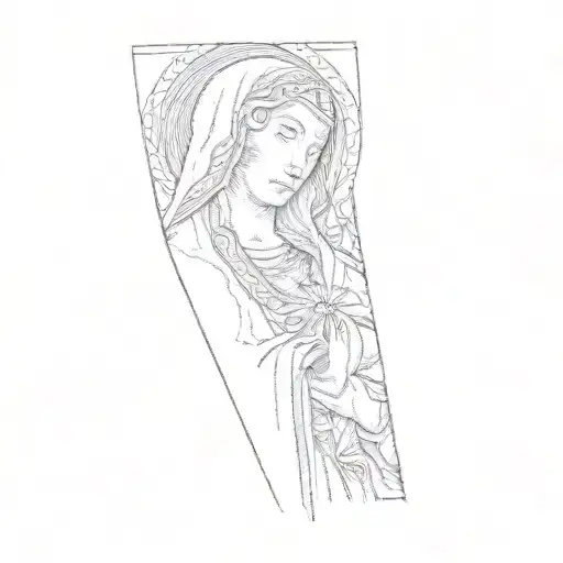 Virgin Mary to cry  tattoo design idea