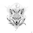 nine tailed fox tattoo design idea