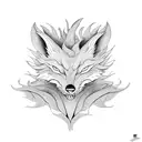 nine tailed fox tattoo design idea