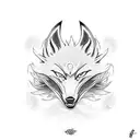 nine tailed fox tattoo design idea