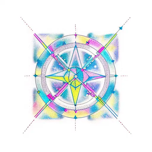 A constellation of Gemini formed by interconnected lines and code symbols tattoo design idea