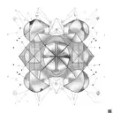 A constellation of Gemini formed by interconnected lines and code symbols tattoo design idea