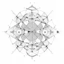 A constellation of Gemini formed by interconnected lines and code symbols tattoo design idea