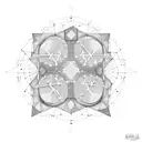 A constellation of Gemini formed by interconnected lines and code symbols tattoo design idea