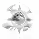 Christian Cross with clouds and sun tattoo design idea