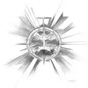 Christian Cross with clouds and sun tattoo design idea