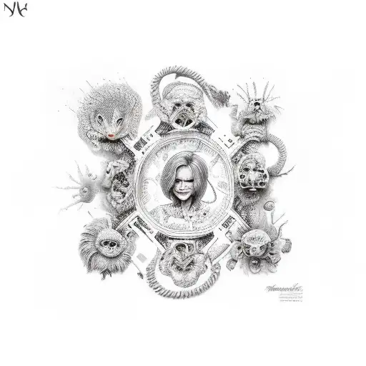 famila de 5 personas  tattoo design idea