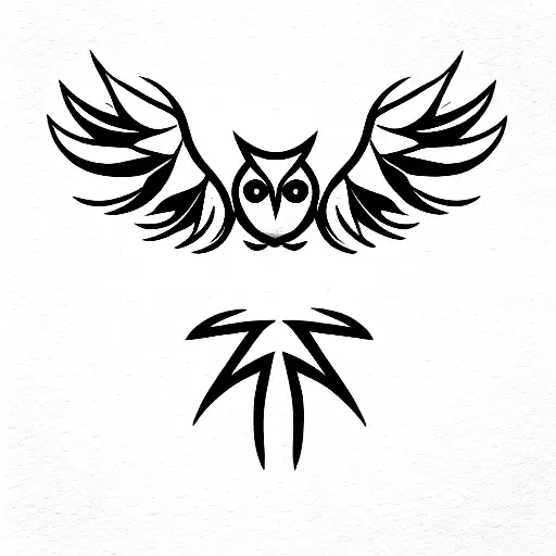 owl phoenix icon tattoo design idea