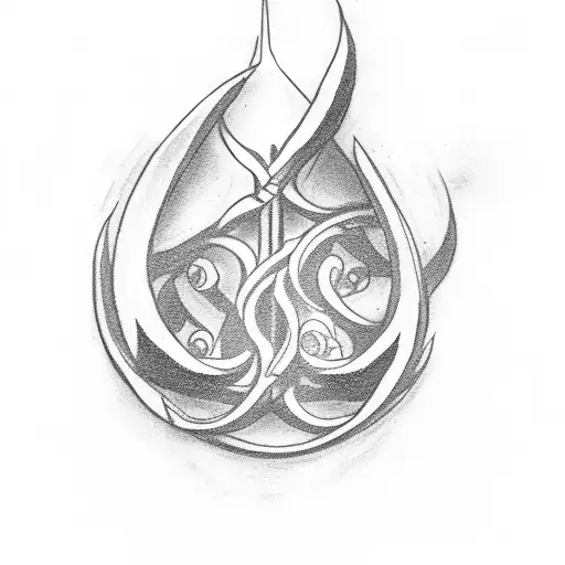 simple  Trident tattoo design idea