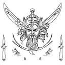Poseidon's trident tattoo design idea