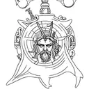 Poseidon's trident tattoo design idea