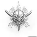 simple  Trident tattoo design idea