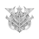 simple  Trident tattoo design idea