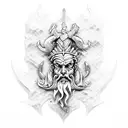 Poseidon Trident tattoo design idea