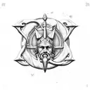 Poseidon Trident tattoo design idea