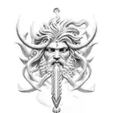 simple Poseidon Trident tattoo design idea