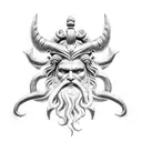 simple Poseidon Trident tattoo design idea