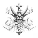 simple Poseidon Trident tattoo design idea
