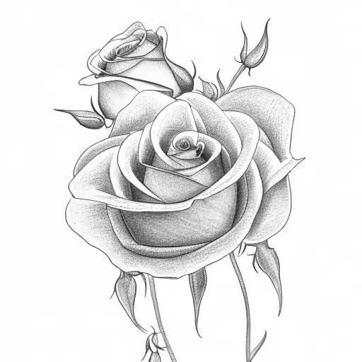 A delicate line drawing of a rose and jasmine bouquet, with the words 'unconditional love' incorporated in the stems tattoo design idea