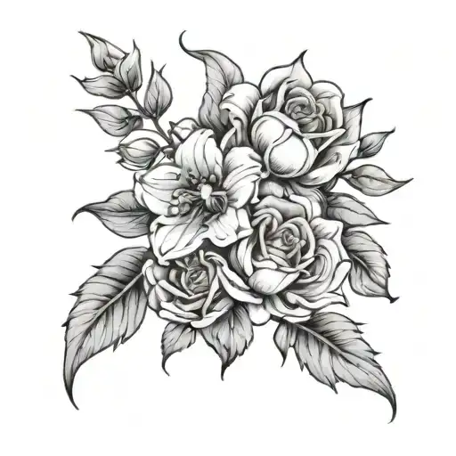 flowers growing out of lighter   tattoo design idea