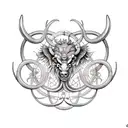 zodiac sign merge aries geminy tourus peices tattoo design idea