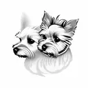 yorkshire terrier named Luna in dog heaven tattoo design idea