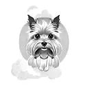 yorkshire terrier named Luna in dog heaven tattoo design idea