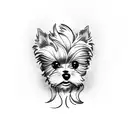 yorkshire terrier named Luna in dog heaven tattoo design idea