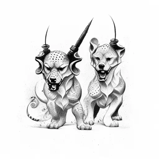 Hercules and Cerberus  tattoo design idea
